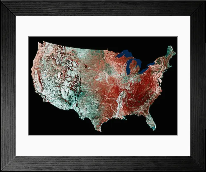Framed Print : United States from Space