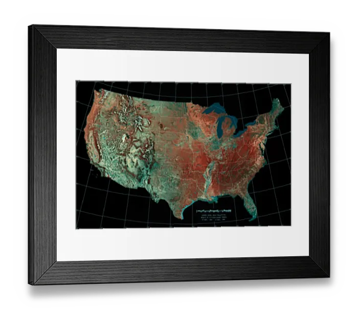Framed Print : Photomosaic of the United States Framed Print : Photomosaic of the United States