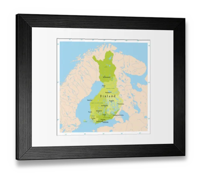 Framed Print : Finland Vector Map Framed Print : Finland Vector Map