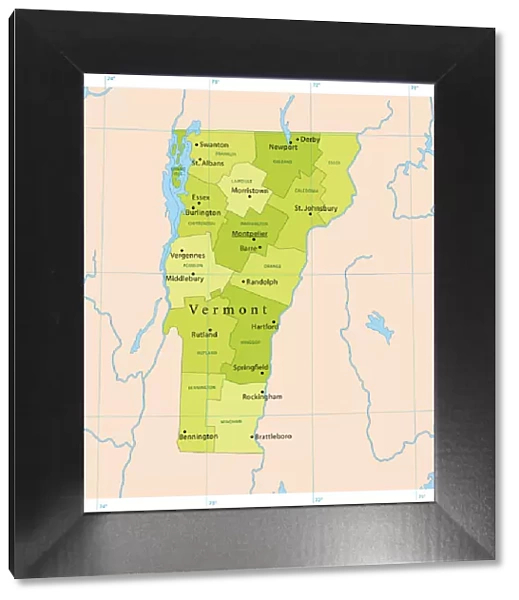 Vermont Vector Map