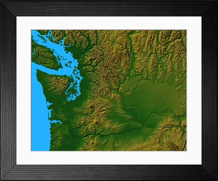 Framed Print : Map of Washington Framed Print : Map of Washington