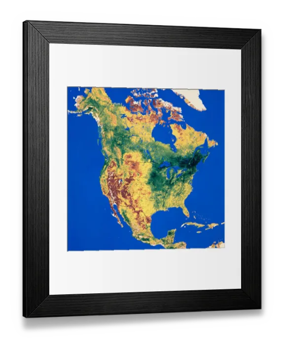 Framed Print : Photomosaic of North America