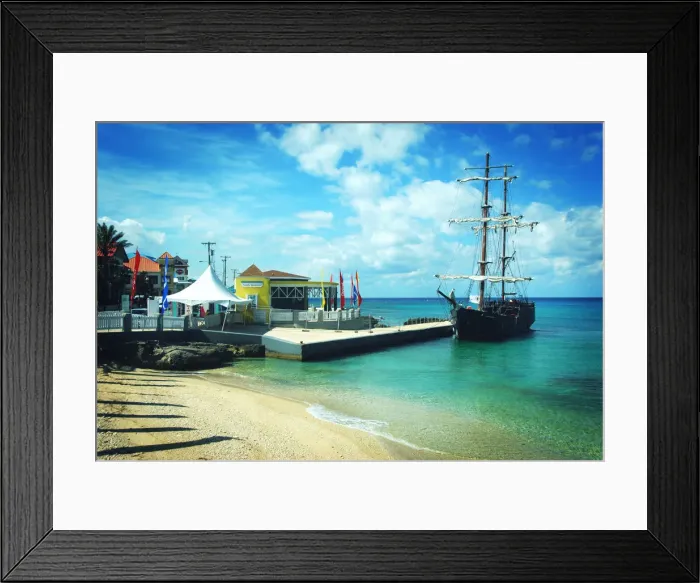 Framed Print : Port and a ship Framed Print : Port and a ship