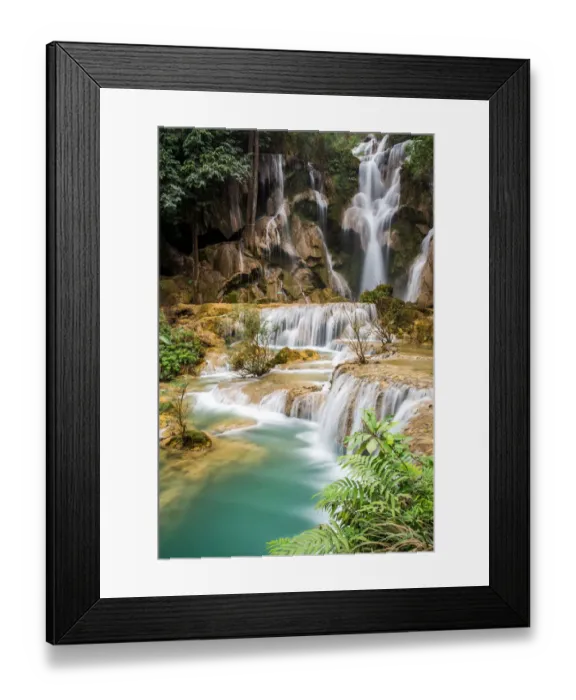 Framed Print : Kuang Si Falls, Upper Section Framed Print : Kuang Si Falls, Upper Section