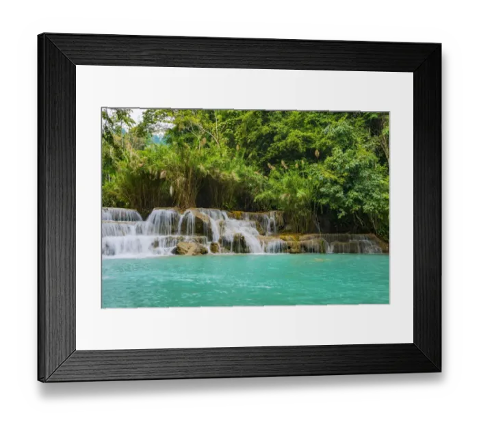 Framed Print : cascade, exterior views, little, luang prabang province, rain forest, tourist attractions Framed Print : cascade, exterior views, little, luang prabang province, rain forest, tourist attractions