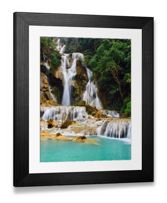 Framed Print : Amazingly beautiful Kuangsi Falls