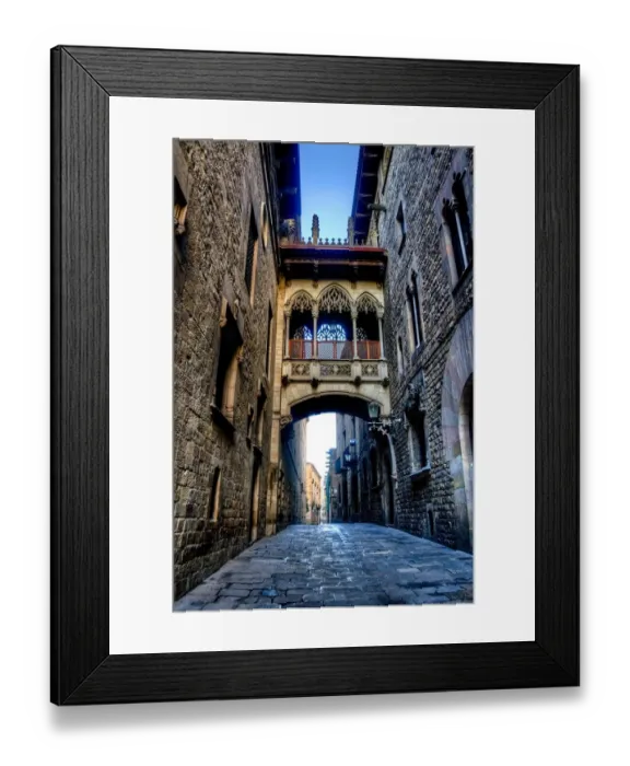 Framed Print : Carrer del Bisbe, Barcelona Framed Print : Carrer del Bisbe, Barcelona