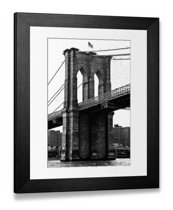 Framed Print : Monochrome Brooklyn Bridge, New York City Framed Print : Monochrome Brooklyn Bridge, New York City