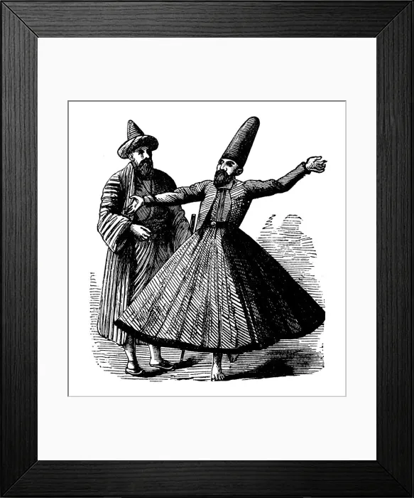 Framed Print : Antique engraving illustration: Turkish Dervishes Framed Print : Antique engraving illustration: Turkish Dervishes