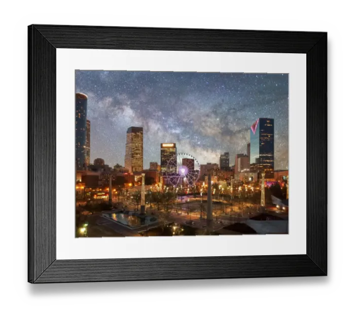 Framed Print : Downtown Atlanta Georgia Lights Framed Print : Downtown Atlanta Georgia Lights