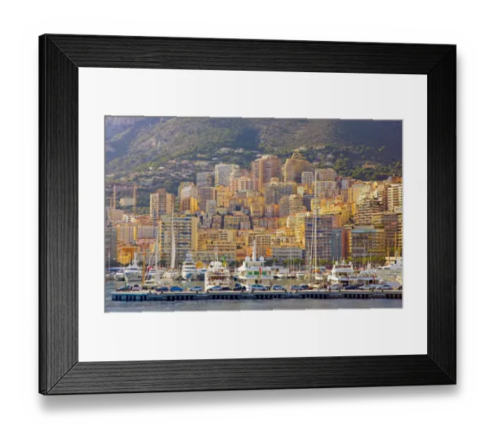 Framed Print : Marina and cityscape of Monte Carlo and Monaco Framed Print : Marina and cityscape of Monte Carlo and Monaco