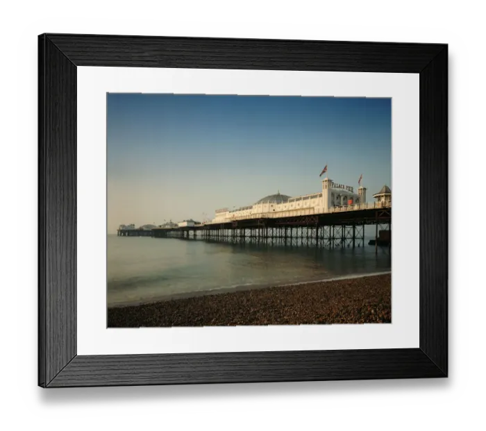 Framed Print : amusement park, architecture, beach, blue sky, brighton, clear sky, color image, copy space