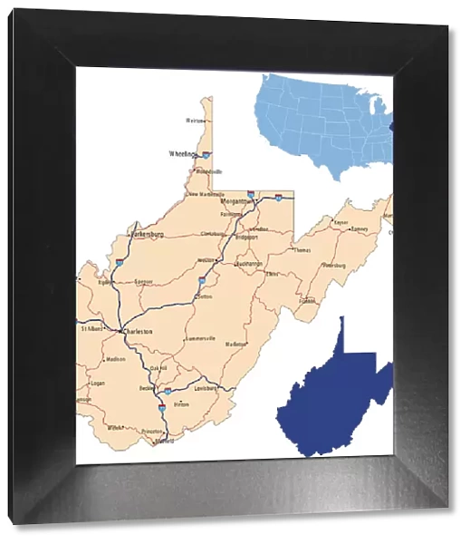 West Virginia road map