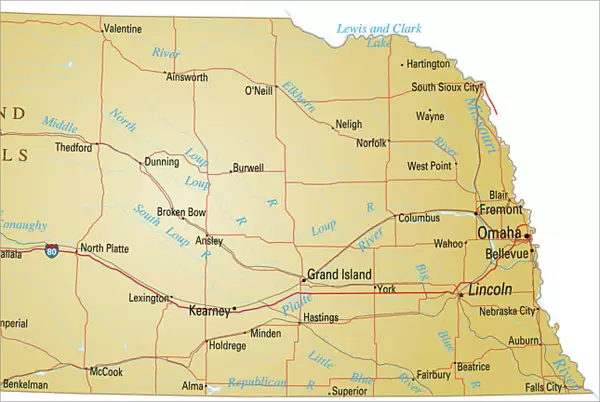 Map of Nebraska