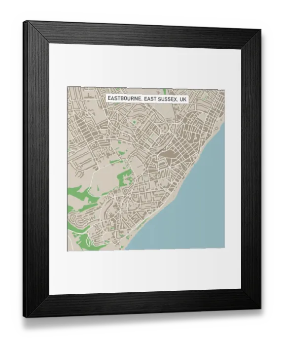 Framed Print : Eastbourne East Sussex UK City Street Map Framed Print : Eastbourne East Sussex UK City Street Map