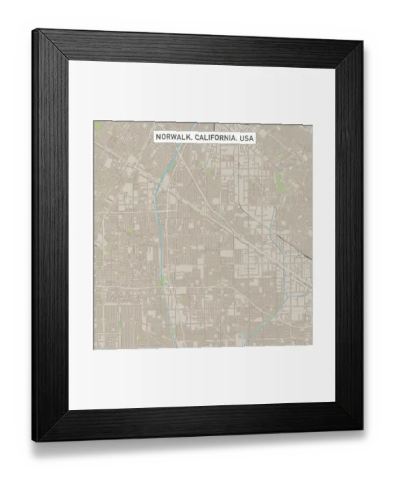 Framed Print : Norwalk California US City Street Map Framed Print : Norwalk California US City Street Map