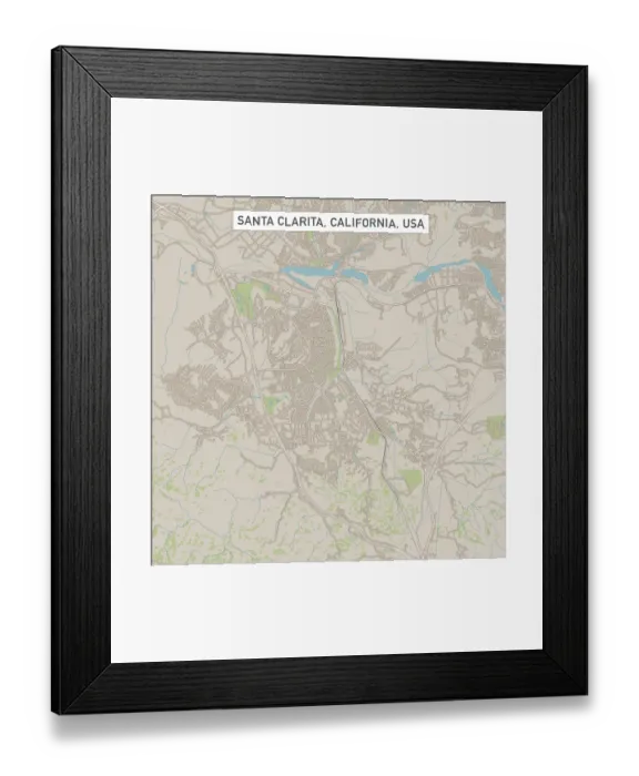 Framed Print : Santa Clarita California US City Street Map Framed Print : Santa Clarita California US City Street Map
