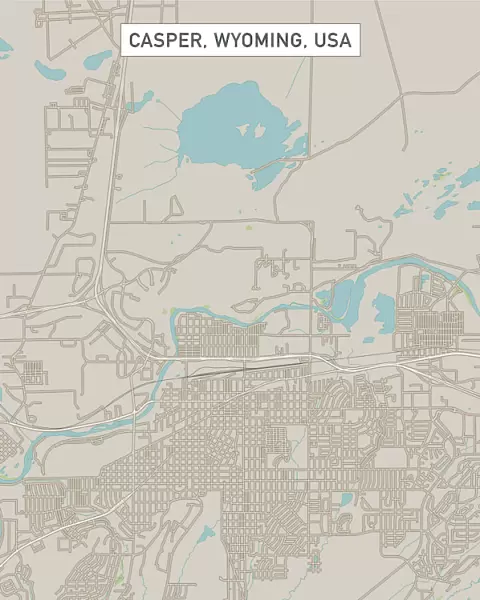 Casper Wyoming US City Street Map