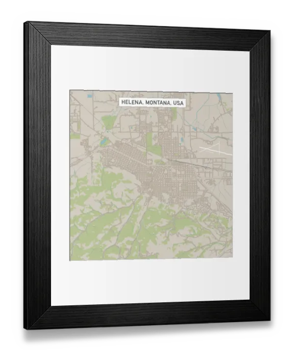 Framed Print : Helena Montana US City Street Map Framed Print : Helena Montana US City Street Map