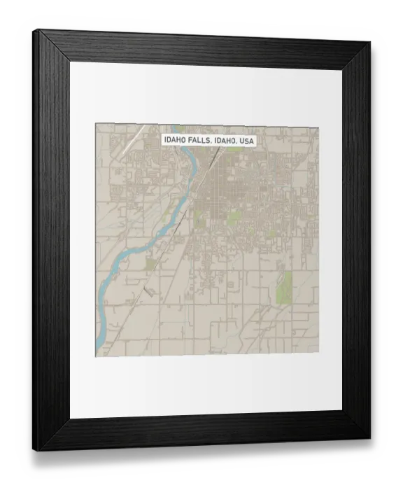 Framed Print : Idaho Falls Idaho US City Street Map Framed Print : Idaho Falls Idaho US City Street Map