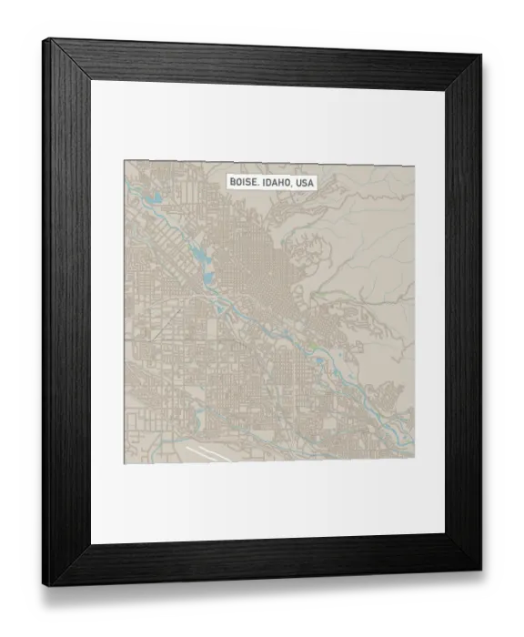 Framed Print : Boise Idaho US City Street Map Framed Print : Boise Idaho US City Street Map