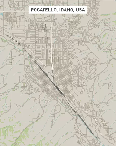 Pocatello Idaho US City Street Map