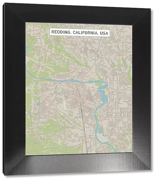 Redding California US City Street Map