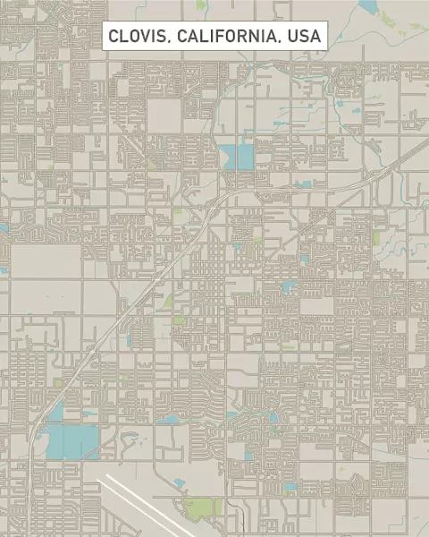 Clovis California US City Street Map