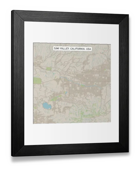Framed Print : Simi Valley California US City Street Map Framed Print : Simi Valley California US City Street Map