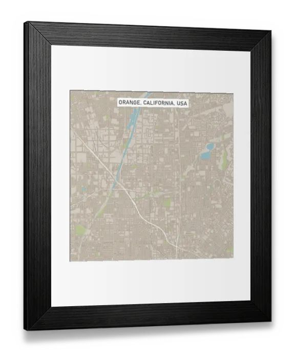 Framed Print : Orange California US City Street Map Framed Print : Orange California US City Street Map