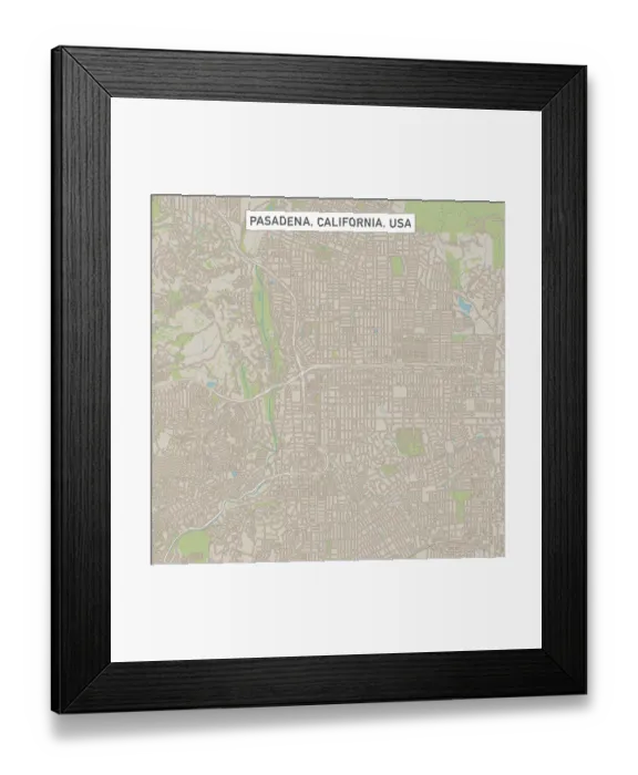 Framed Print : Pasadena California US City Street Map Framed Print : Pasadena California US City Street Map