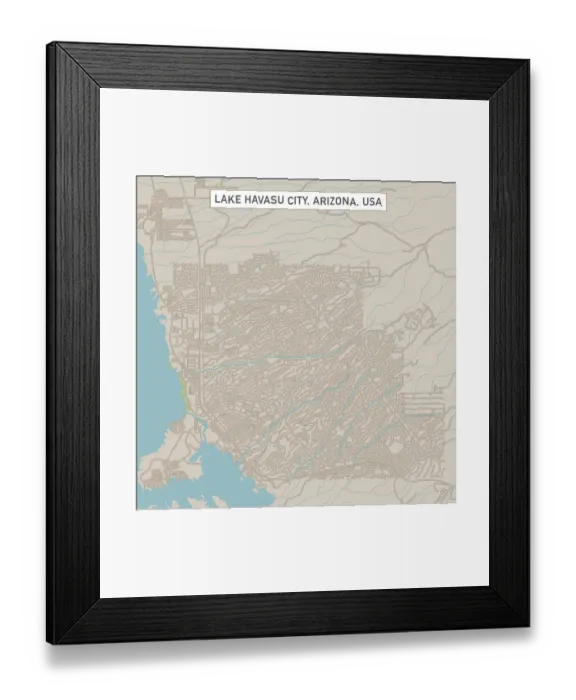 Framed Print : Lake Havasu City Arizona US City Street Map Framed Print : Lake Havasu City Arizona US City Street Map