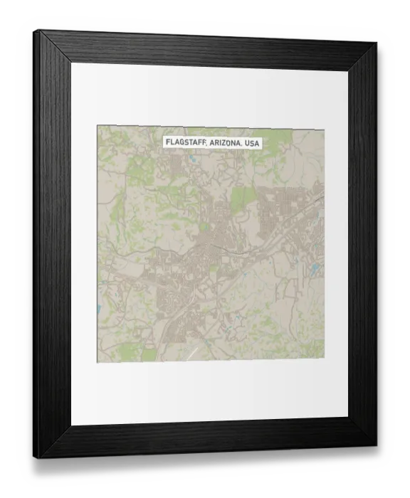 Framed Print : Flagstaff Arizona US City Street Map Framed Print : Flagstaff Arizona US City Street Map