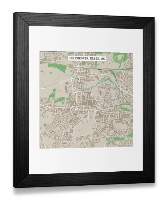 Framed Print : Colchester Essex UK City Street Map Framed Print : Colchester Essex UK City Street Map