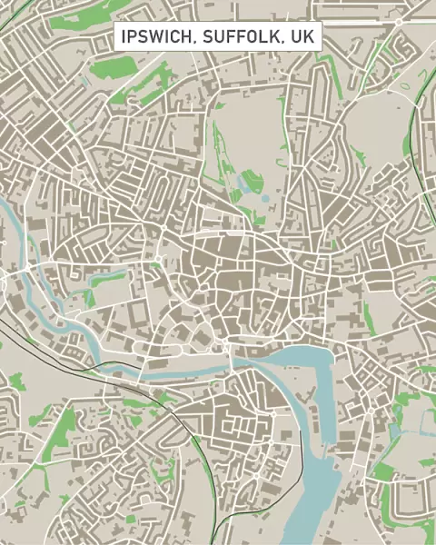 Ipswich Suffolk UK City Street Map