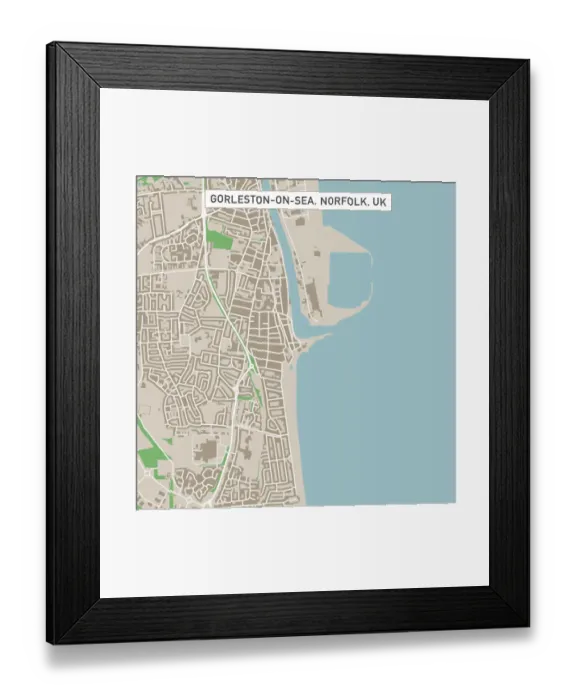 Framed Print : Gorleston-on-Sea Norfolk UK City Street Map