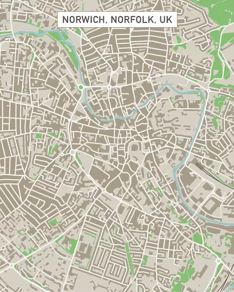 Norwich Norfolk UK City Street Map