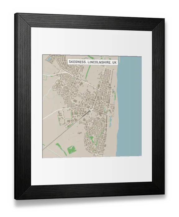 Framed Print : Skegness Lincolnshire UK City Street Map Framed Print : Skegness Lincolnshire UK City Street Map