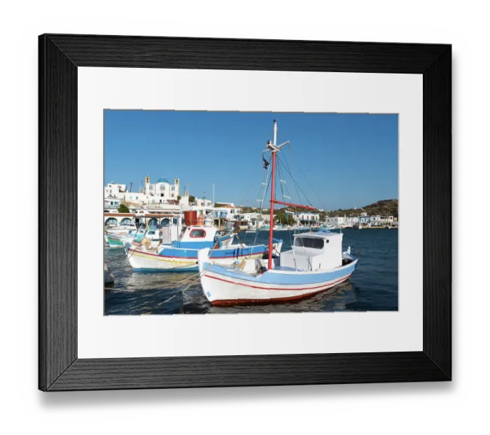 Framed Print : Fishing boats on the island of Lipsi, Greece Framed Print : Fishing boats on the island of Lipsi, Greece