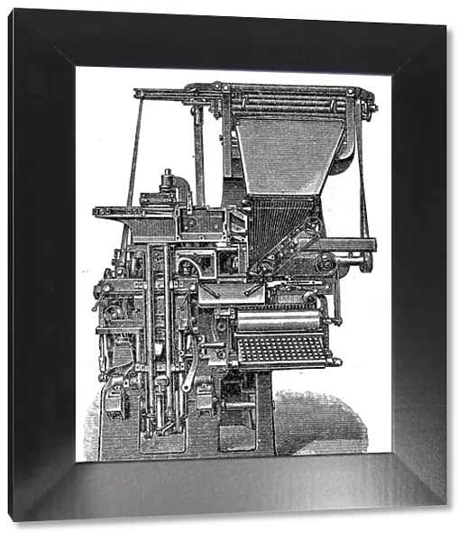 Linotype. Illustration of a Linotype