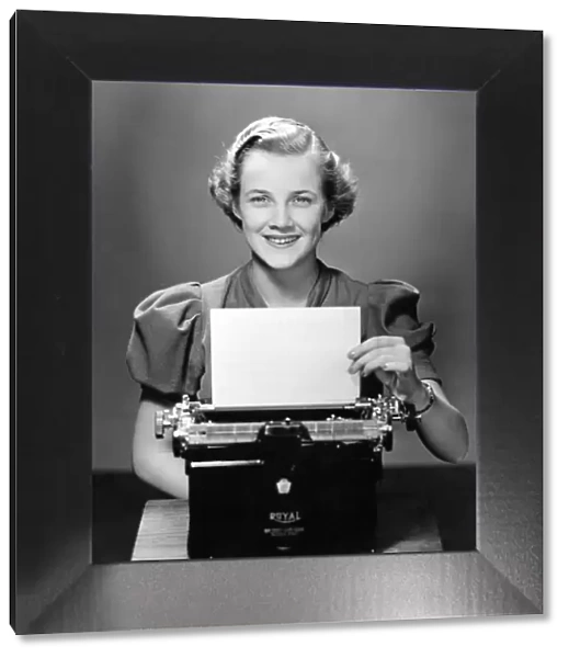 Business woman  /  secretary at typewriter