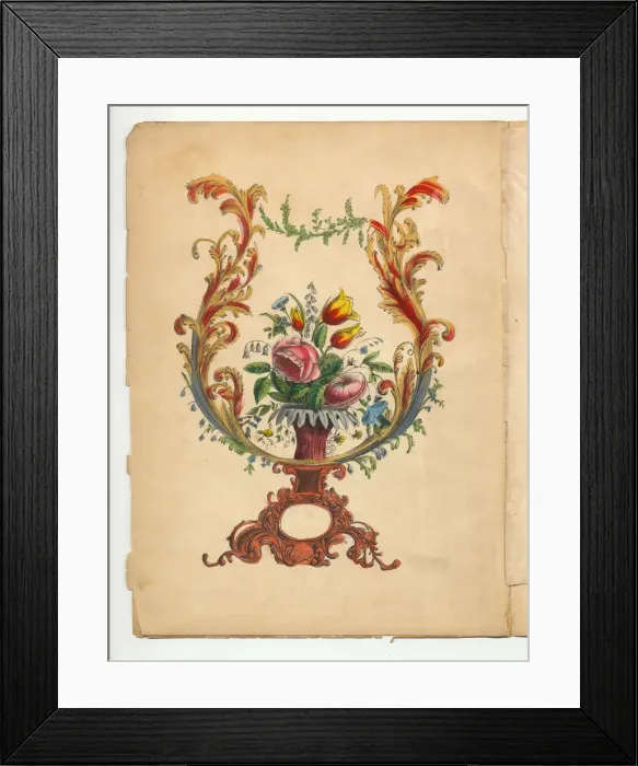 Framed Print : Handcolored Frontispiece Victorian Botanical Illustration Framed Print : Handcolored Frontispiece Victorian Botanical Illustration