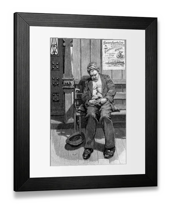 Framed Print : Man sleeping on the bench Framed Print : Man sleeping on the bench