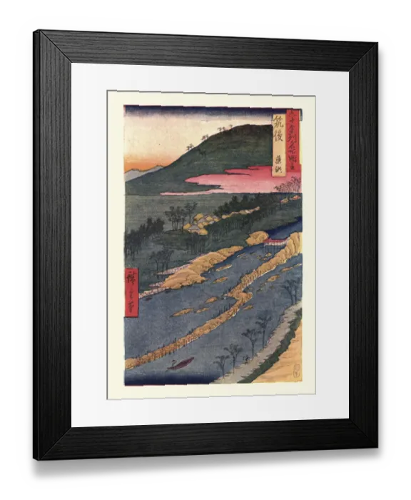 Framed Print : Japanese Landscape by Hiroshige Framed Print : Japanese Landscape by Hiroshige