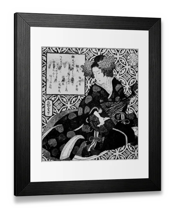 Framed Print : Antique Japanese Illustration: Woman by Gakutei Framed Print : Antique Japanese Illustration: Woman by Gakutei