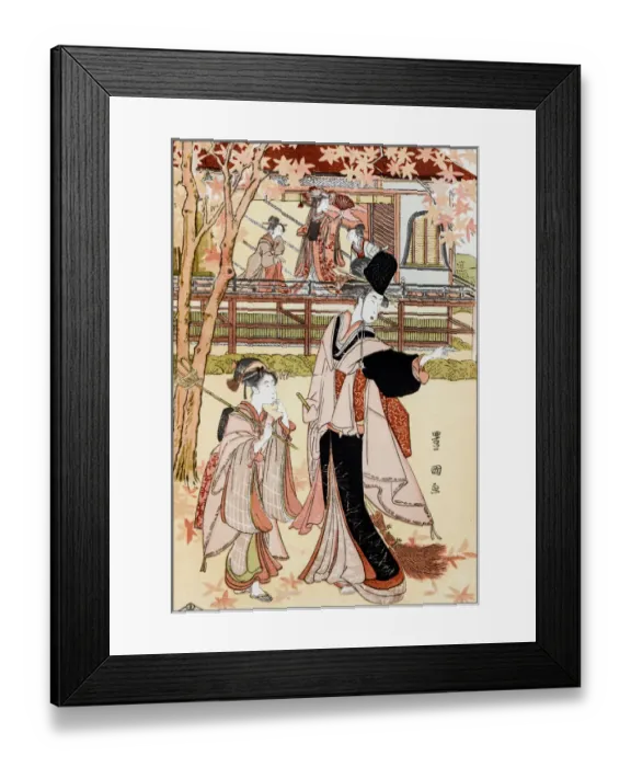 Framed Print : Antique Japanese Illustration: Princess garden party by Utagawa Toyokuni Framed Print : Antique Japanese Illustration: Princess garden party by Utagawa Toyokuni