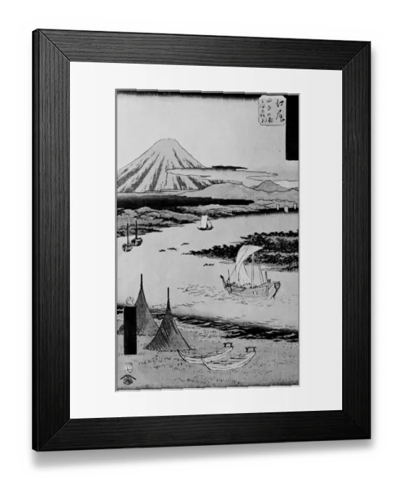 Framed Print : Antique Japanese Illustration: Yedo landscape by Hiroshige II Framed Print : Antique Japanese Illustration: Yedo landscape by Hiroshige II