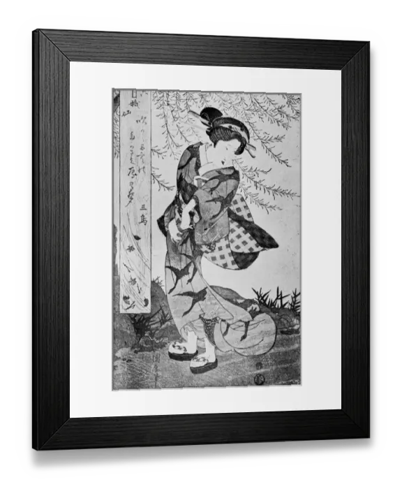 Framed Print : Antique Japanese Illustration: Woman by Kuniyasu Framed Print : Antique Japanese Illustration: Woman by Kuniyasu
