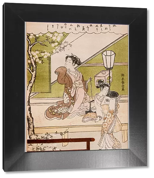 Antique Japanese Illustration: Two Women of the Yoshiwara by Suzuki Harunobu