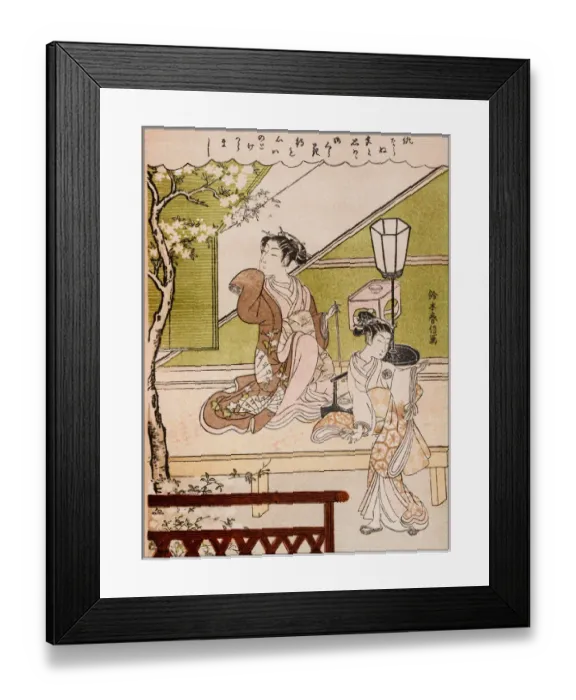Framed Print : Antique Japanese Illustration: Two Women of the Yoshiwara by Suzuki Harunobu Framed Print : Antique Japanese Illustration: Two Women of the Yoshiwara by Suzuki Harunobu